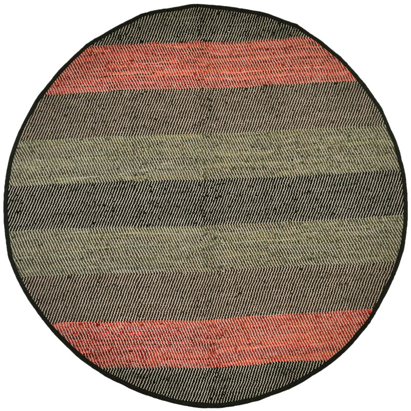 World Menagerie Sandford Flatweave Cotton Green/Gray/Orange Area Rug & Reviews Wayfair